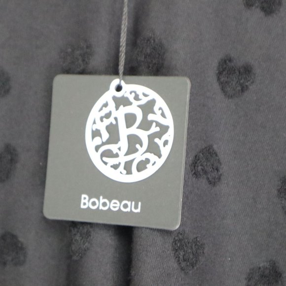 NWT Bobeau Size XS Hearts Semi-Sheer Tunic Blouse Top Black - Picture 6 of 7
